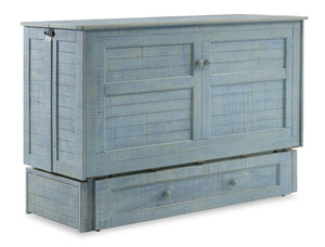 Armoire-lit Parker avec matelas en mousse à mémoire de forme, écume de mer - format grand lit