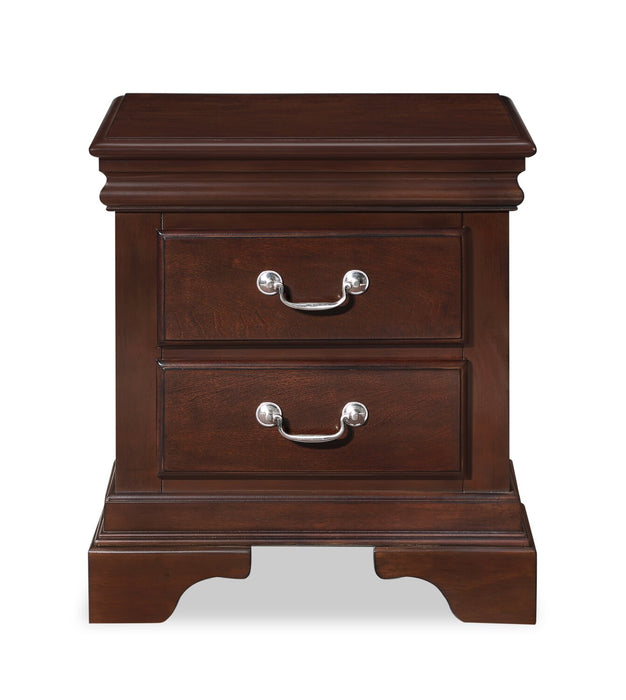 Ensemble de chambre à coucher Marco 6 pièces avec lit, commode, miroir et table de nuit, brun cerisier - format très grand lit