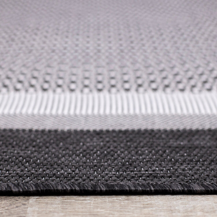 Carpette Milo à tissage plat monochrome 6 pi 7 po x 9 pi 6 po pour l’extérieur - grise