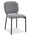 Chaise de salle à manger Luka en tissu bouclé et en métal - grise