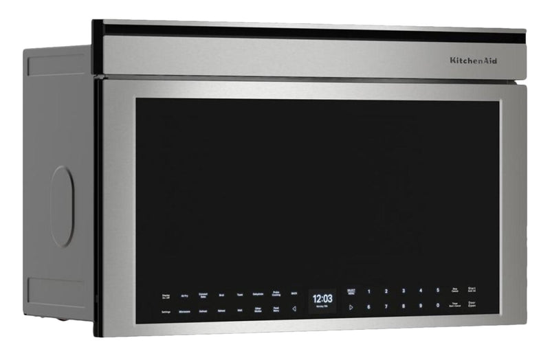 Four à micro-ondes encastré KitchenAid de 1,1 pi3 à convection avec friture à air - acier inoxydable PrintShieldMC - YKMBT730SPS