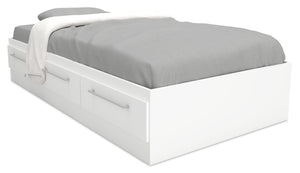 Lit matelot Riley avec 3 tiroirs de rangement pour enfants, fabriqué au Canada, blanc - format lit simple