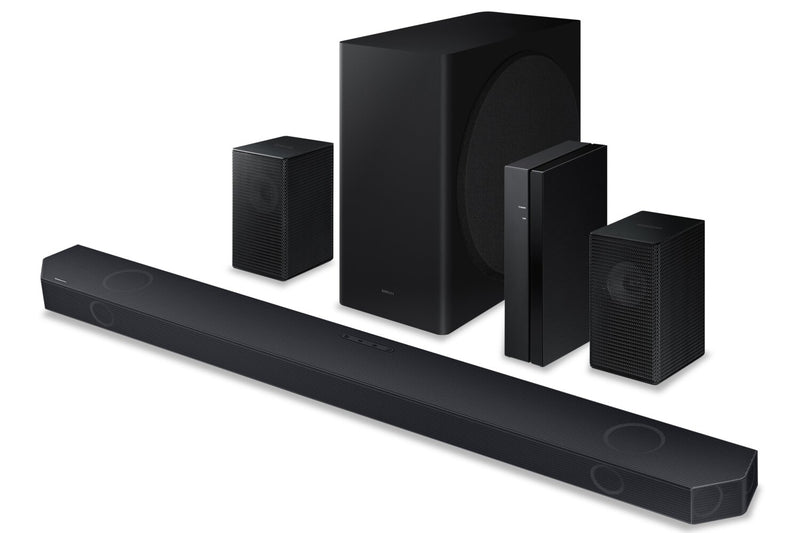 Barre de son Samsung à 9.1.2 canaux avec Dolby AtmosMD, DTS:X, Q-Symphonie et caisson d’extrêmes graves sans fil (HW-Q910D/ZC)