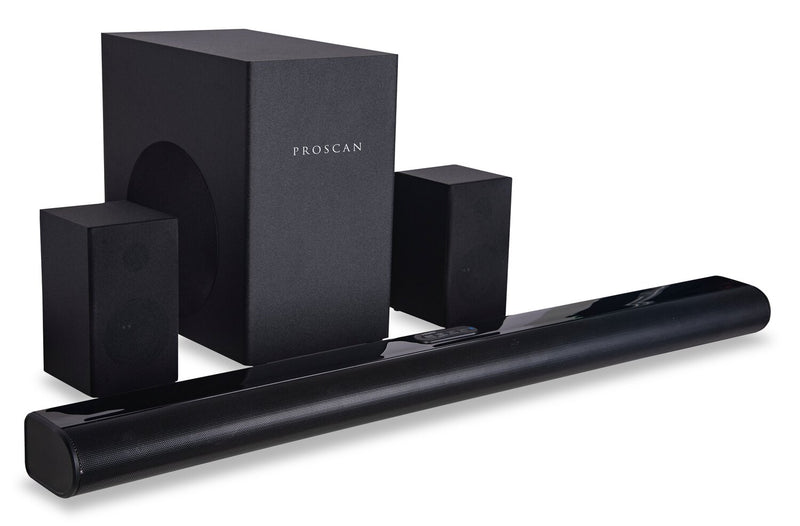 Barre de son à 5.1 canaux avec Bluetooth, caisson d’extrêmes graves câblé et son ambiophonique sans fil (PSB551)
