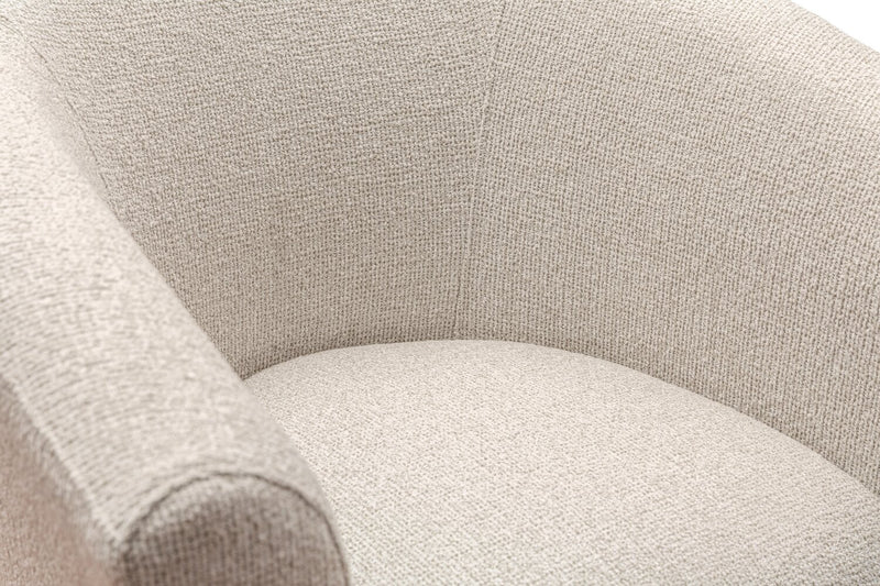 Fauteuil d’appoint Ethan de style gondole de 31 po en tissu d’apparence lin avec pattes en bois - lin 