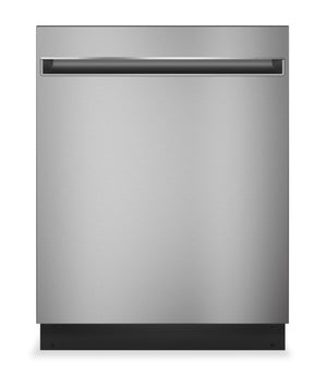 Lave-vaisselle GE de 24 po et de 51 dBA avec commandes sur le dessus et broyeur d’aliments solides PiranhaMC - acier inoxydable - GDT225SSLSS