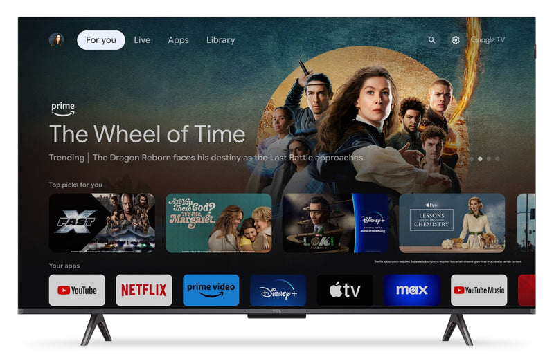 Téléviseur intelligent QLED Pro de TCL UHD 4K de 43 po à 60 Hz avec HDR Pro+ et Google TVMC (43Q651G-CA)