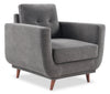 Fauteuil Cosmo de 34 po en tissu avec coussin de dossier capitonné - anthracite