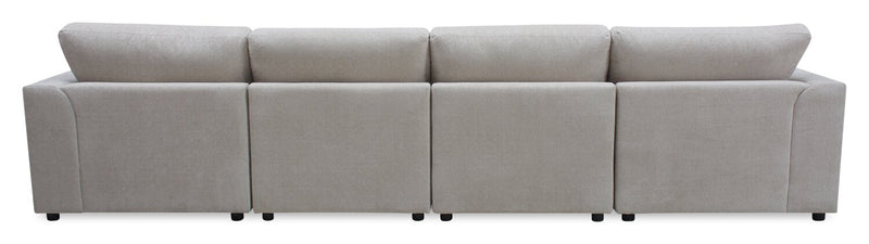 Sofa sectionnel modulaire en forme de U Voyage 4 pièces en tissu avec coussins de dossier amovibles - beige