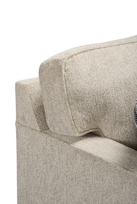 Sofa Lennox de 83 po fabriqué au Canada en tissu de chenille avec coussins réversibles et coussins décoratifs - taupe