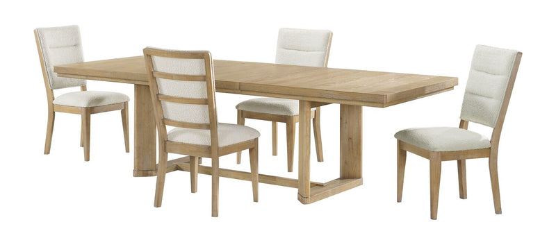 Table de salle à manger Aspen de 80 po à 104 po à rallonge et base à tréteaux - naturelle