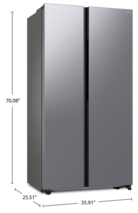 Réfrigérateur Samsung de 20,5 pi3 et 36 po de profondeur comptoir à compartiments juxtaposés avec technologie SpaceMax - RS20DG4000M9AA