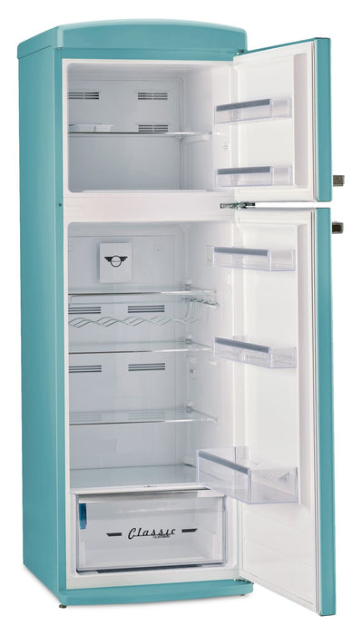 Réfrigérateur Classic Rétro d’Unique de 24 po et de 11 pi3 à congélateur supérieur - turquoise brume marine - UNQ-310L T TM