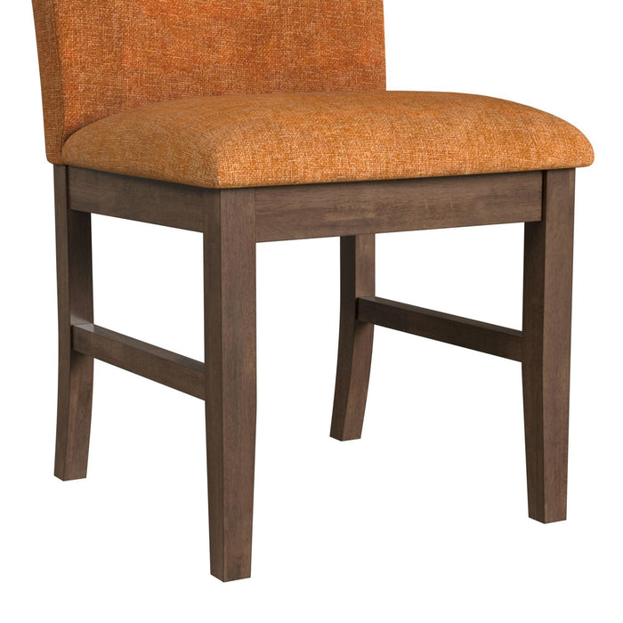 Chaise de salle à manger Rain avec siège et dossier rembourrés en tissu - orange