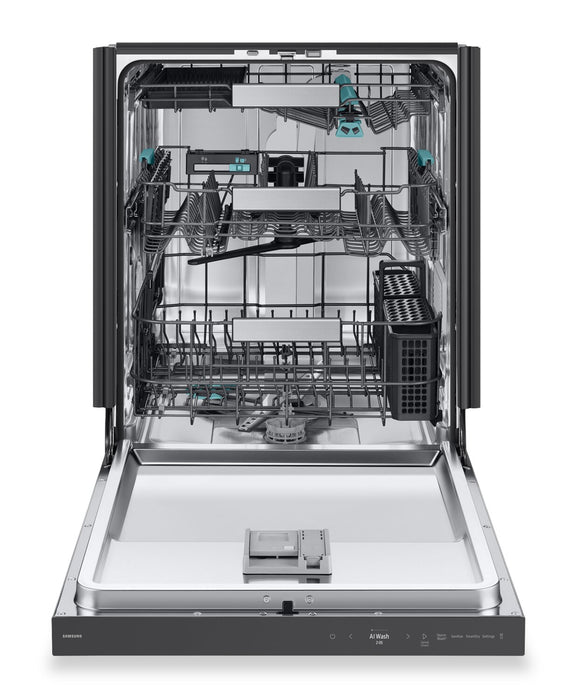 Lave-vaisselle Samsung de 24 po et de 38 dBA avec commandes sur le dessus, nettoyage avec IA et 3e panier - DW90F89P0USRAA