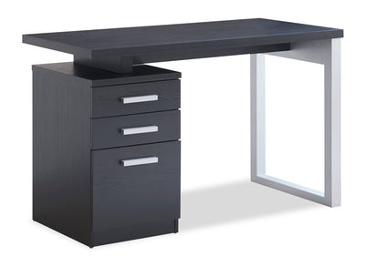Oscar 47" Reversible Office Desk with Storage – Matte Black | Bureau réversible Oscar de 47 po avec rangement - noir mat