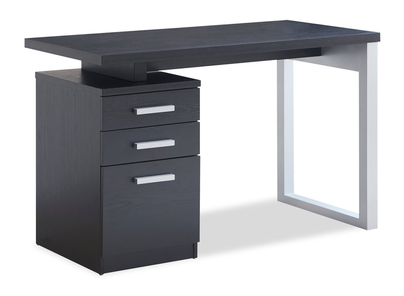Bureau réversible Oscar de 47 po avec rangement - noir mat