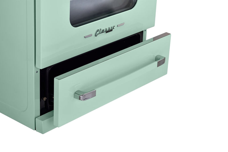 Cuisinière à induction Classic Rétro par Unique de 30 po et de 3,9 pi3 - vert menthe estival - UNQ-30CR IC LG