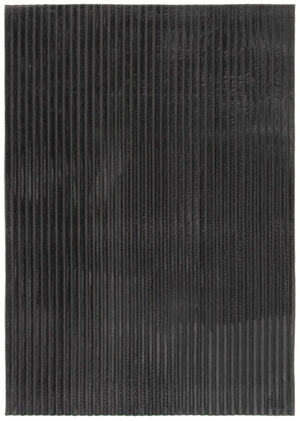 Carpette Channel en fausse fourrure gris foncé avec revers en mousse à mémoire de forme - 5 pi x 7 pi