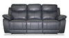 Sofa inclinable Corbin de 84,65 po en cuir véritable de qualité supérieure - bleu
