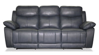  Sofa inclinable Corbin de 84,65 po en cuir véritable de qualité supérieure - bleu