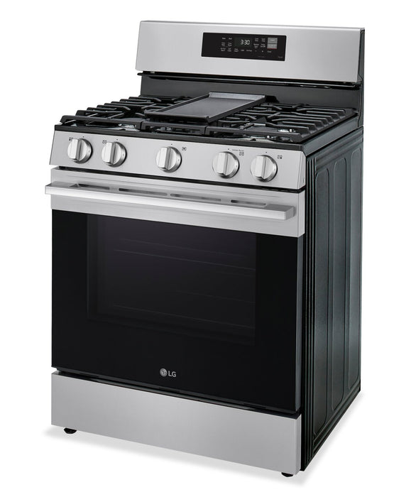 Cuisinière intelligente à gaz LG de 6,3 pi3 avec friture à air - acier inoxydable - LRGN6323Y
