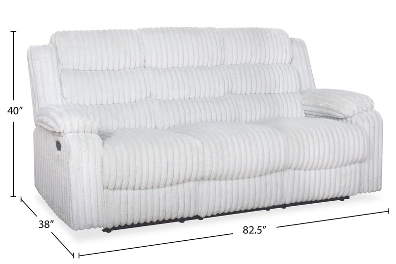 Sofa inclinable Bryson de 82,5 po en tissu de fausse fourrure - gris brume