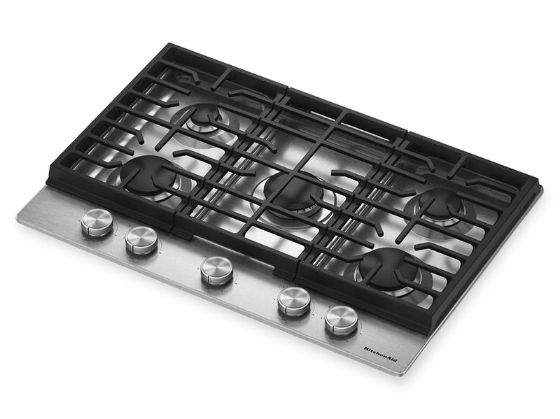 Surface de cuisson à gaz sur métal KitchenAid de 30 po avec grilles en fonte - acier inoxydable - KCGK330SSS