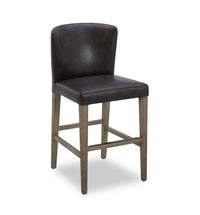  Tabouret Arlo de hauteur comptoir en tissu de cuir végétalien - brun bison