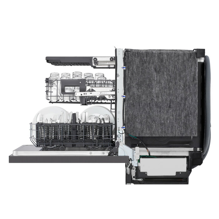  Lave-vaisselle encastré LG à 46 dBA de 24 po avec commandes sur le dessus et QuadWashMC - acier inoxydable noir - LDNPQ555D