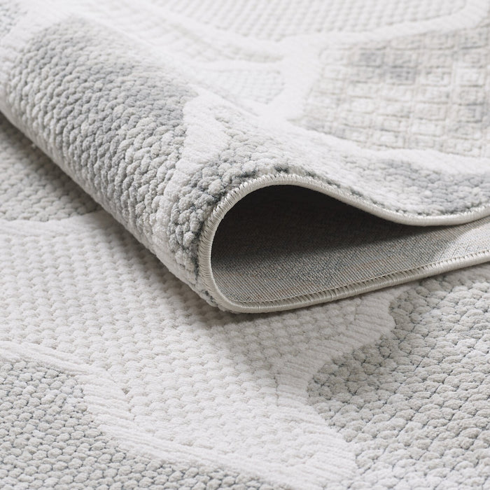 Carpette Cove grise à motif de vagues - 5 pi 3 po x 7 pi 7 po