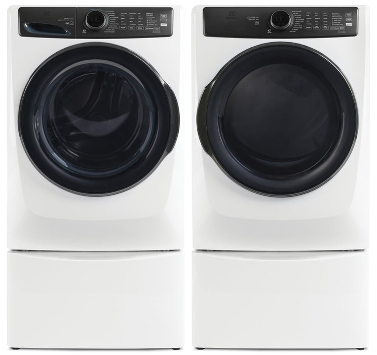 Laveuse à chargement frontal Perfect SteamMC de 5,2 pi³ et sécheuse à gaz de 8 pi³ Electrolux - blanches 