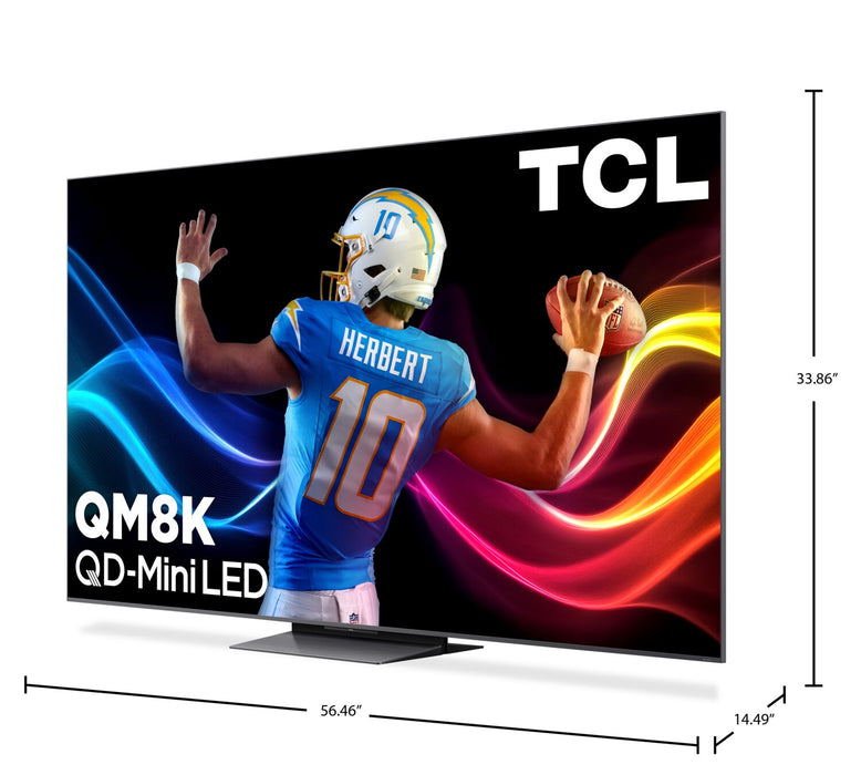 Téléviseur intelligent QLED Mini DEL QD TCL QM8K UHD 4K de 65 po avec Google TVMC (65QM8K) - modèle 2025