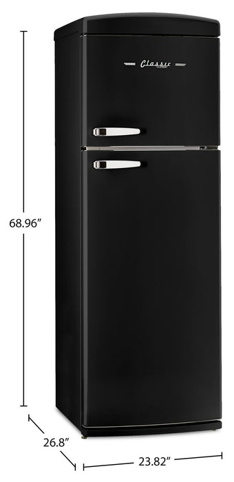 Réfrigérateur Classic Rétro d’Unique de 24 po et de 11 pi3 à congélateur supérieur - noir minuit - UNQ-310L B TM