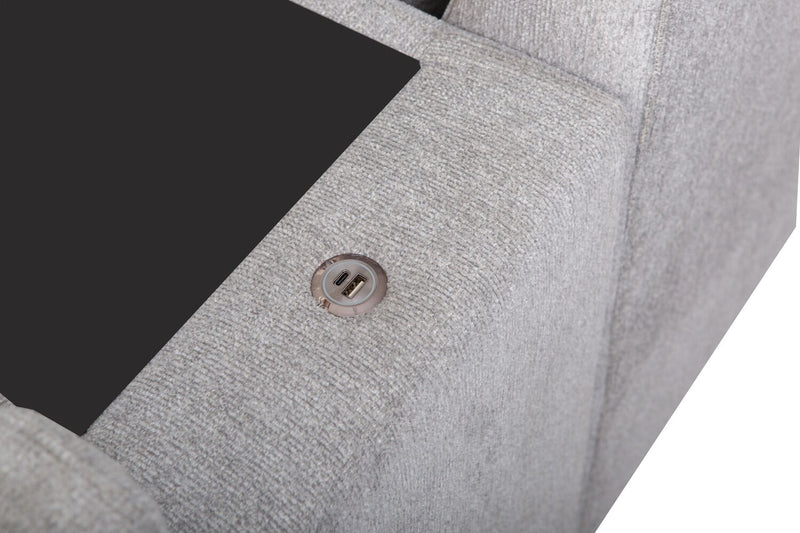 Sofa sectionnel de gauche Vault 6 pièces avec causeuse-lit, 3 fauteuils de rangement et fauteuil long de rangement - gris