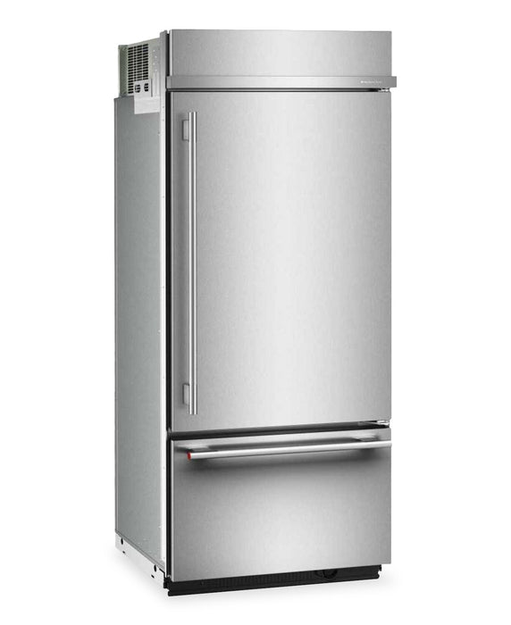 Réfrigérateur encastré KitchenAid de 20,8 pi³ et de 36 po à congélateur inférieur - acier inoxydable PrintShieldMC - KBBR336SPS