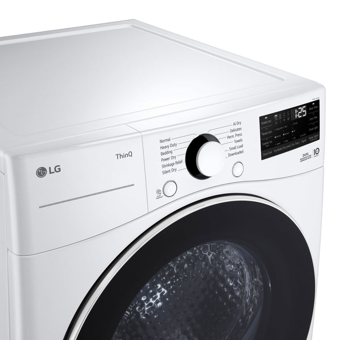 Sécheuse LG de 7,8 pi3 avec technologie 6MotionMC, moteur DirectDriveMD et pompe à chaleur - blanche - DLHC3602W