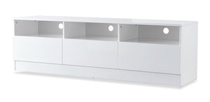 Meuble pour téléviseur Celine avec rangement pour téléviseurs de jusqu’à 70 po - blanc