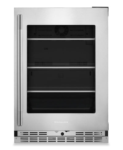 KitchenAid 24" Undercounter Refrigerator with Metallic Accents – PrintShield Stainless - KURL524SPS | Réfrigérateur KitchenAid de 24 po sous le comptoir avec touches métalliques - acier inoxydable PrintShieldMC - KURL524SPS