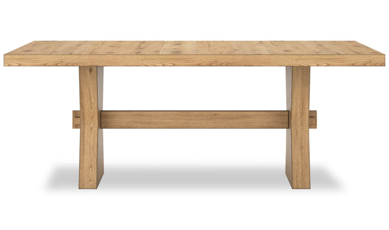 Ensemble de salle à manger Shaw 5 pièces avec table de 78 po (L), base à tréteaux et 4 chaises - naturel