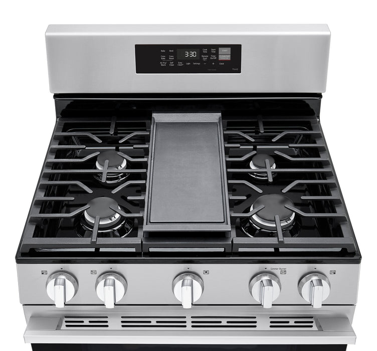 Cuisinière intelligente à gaz LG de 6,3 pi3 avec friture à air - acier inoxydable - LRGN6323Y