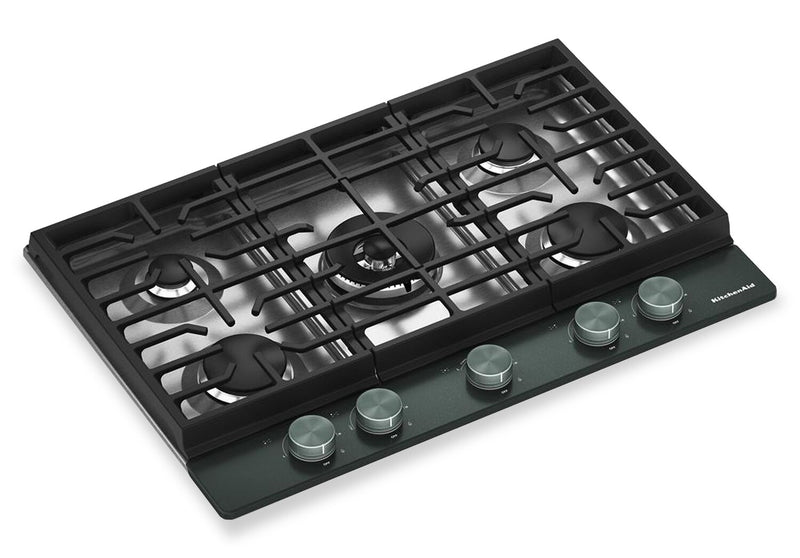 Surface de cuisson KitchenAid au gaz sur métal avec fini CookShield - minerai noir - KCGK730SJP