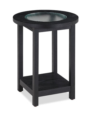 Table de fauteuil Dalton de 18 po avec dessus en verre - noire 