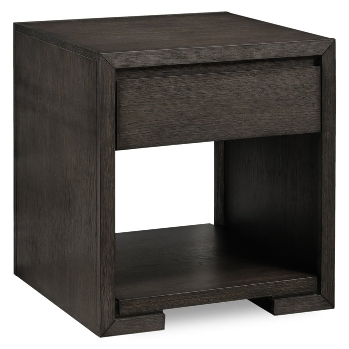Table de bout Zelda de 24 po avec rangement et tablette - moka chaud