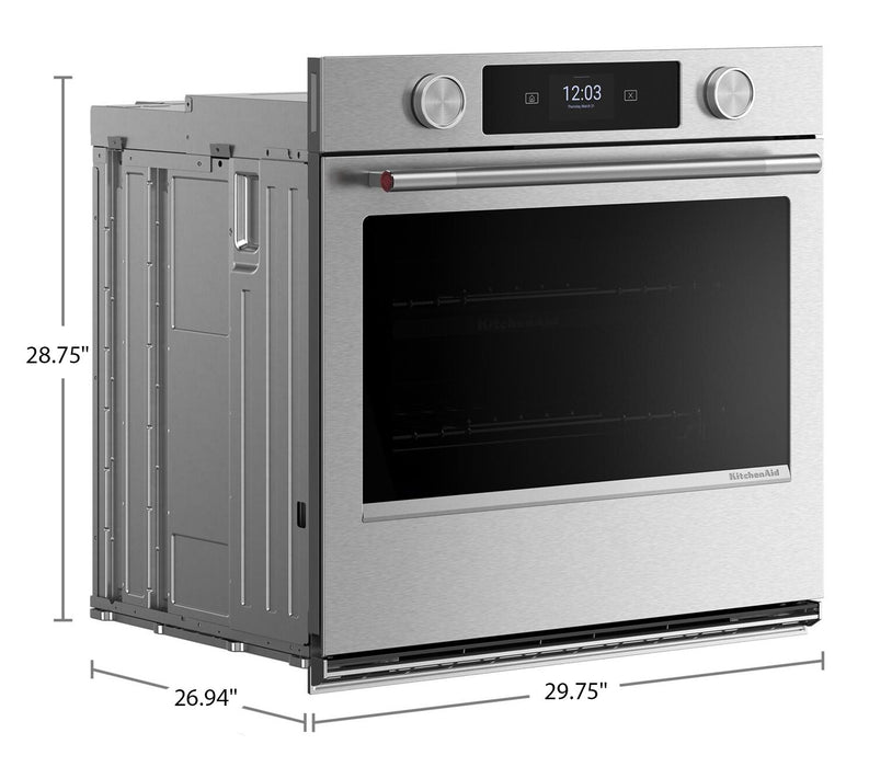 Four mural simple électrique intelligent KitchenAid de 30 po - acier inoxydable PrintShieldMC - KOES730SPS