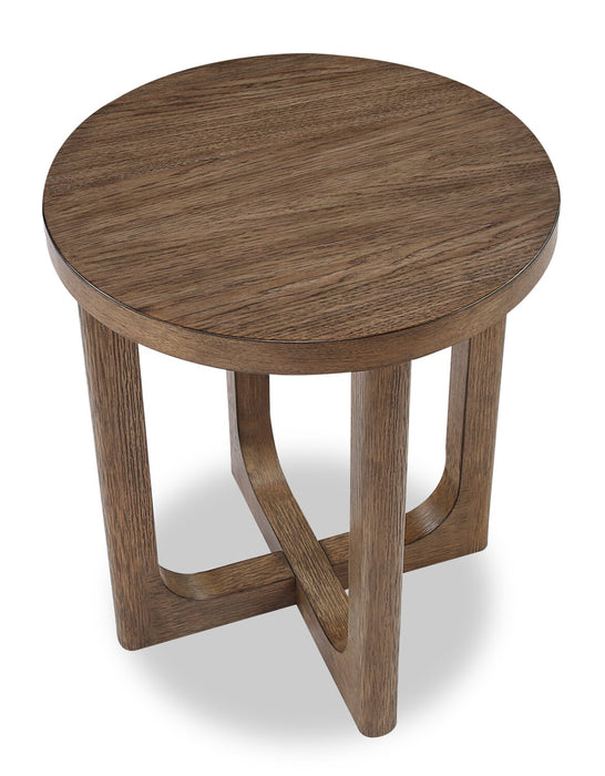 Table de bout ronde Maxwell de 20 po - noyer brun clair