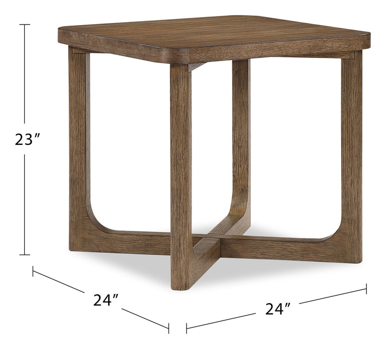 Table de bout Maxwell de 24 po - noyer brun clair