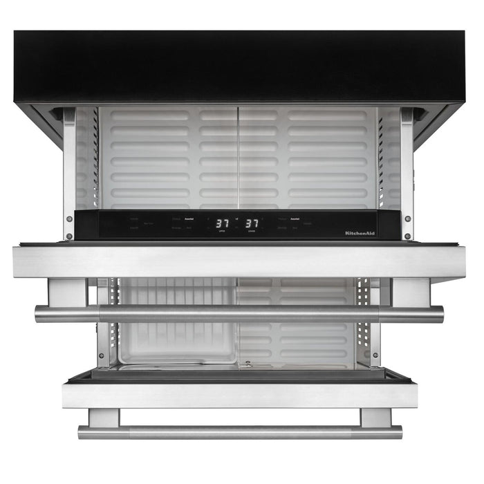 Tiroir réfrigérateur-congélateur double KitchenAid de 5,7 pi³ et de 24 po sous le comptoir - acier inoxydable - KUCT524SSB
