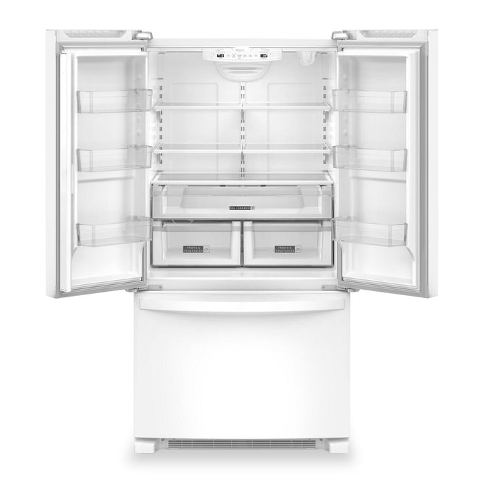 Réfrigérateur Whirlpool de 36 po et de 25,2 pi³ à portes françaises - blanc - WRFF3036RW