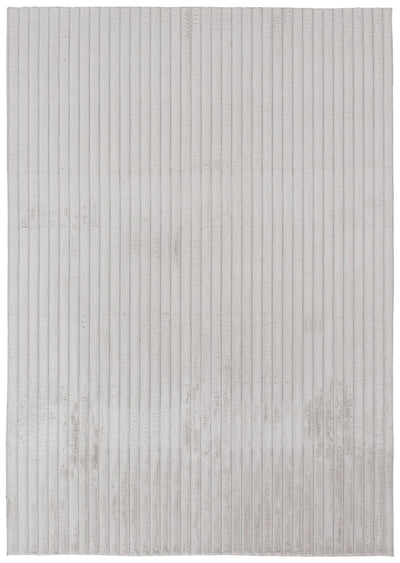 Dream Step Memory Foam Channel Light Grey Faux Fur Area Rug - 5' x 7' | Carpette Dream Step à canaux en fausse fourrure gris clair avec mousse à mémoire de forme  - 5 pi x 7 pi